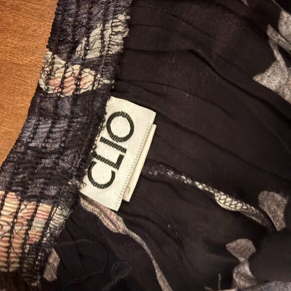 Vintage 90s CLIO size Medium Dark Floral Flowy Boho Silky Satin Maxi Skirt - Picture 6 of 6